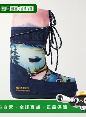 1h可退 潮奢 moon boot 月亮靴 女士 + Guest 山羊皮边印花雪地靴