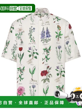 DIOR 男士衬衫 493C545A6255C080 AW2024 白色 单排扣短袖衬衫