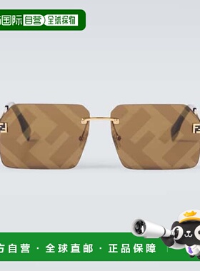 1h可退 潮奢 Fendi 芬迪 男士 天蓝色方框太阳眼镜