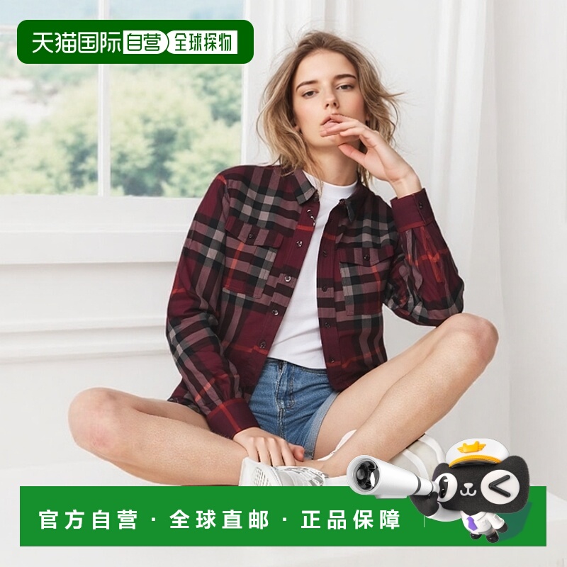 BURBERRY 女士衬衫 39330251 SS2021 黑色 格纹长袖衬衫