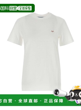 PRADA 女士T恤 35838SOOO15ZGF0009 AW2025 白色 White cotton t-