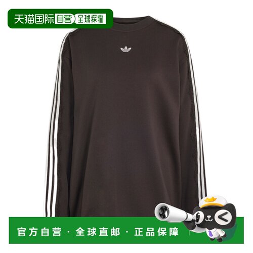 ADIDAS ORIGINALS 女士卫衣 LG4253 AW2026 棕色 三条纹蕾丝圆领