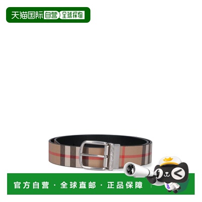 BURBERRY 男士腰带 8119997 SS2026 黑色 Reversible Check Belt