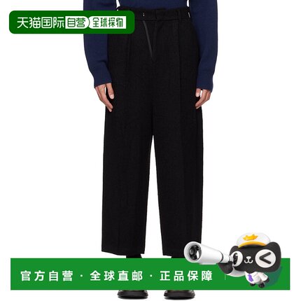 1h可退 潮奢 ADER Error 男士 黑色长裤 BN01FWSA0210BK