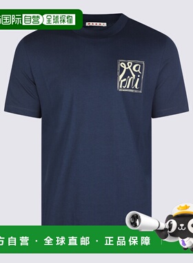 MARNI 男士T恤 HUMU0198IPUSCY88L1B99 SS2026 蓝色短袖