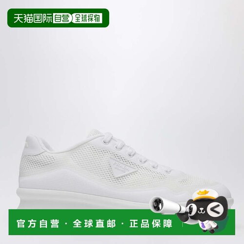 Prada 普拉达 女士 白色布织网纱低帮运动鞋 1E937N050YZUF0009