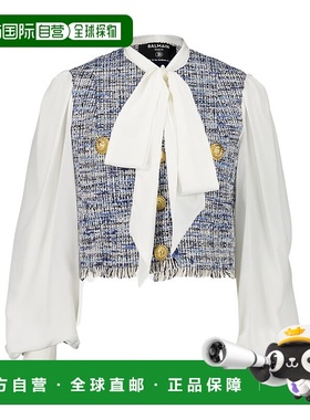 BALMAIN 女士西服 EF1SD211MG25SOF AW2024 白色 长袖休闲夹克