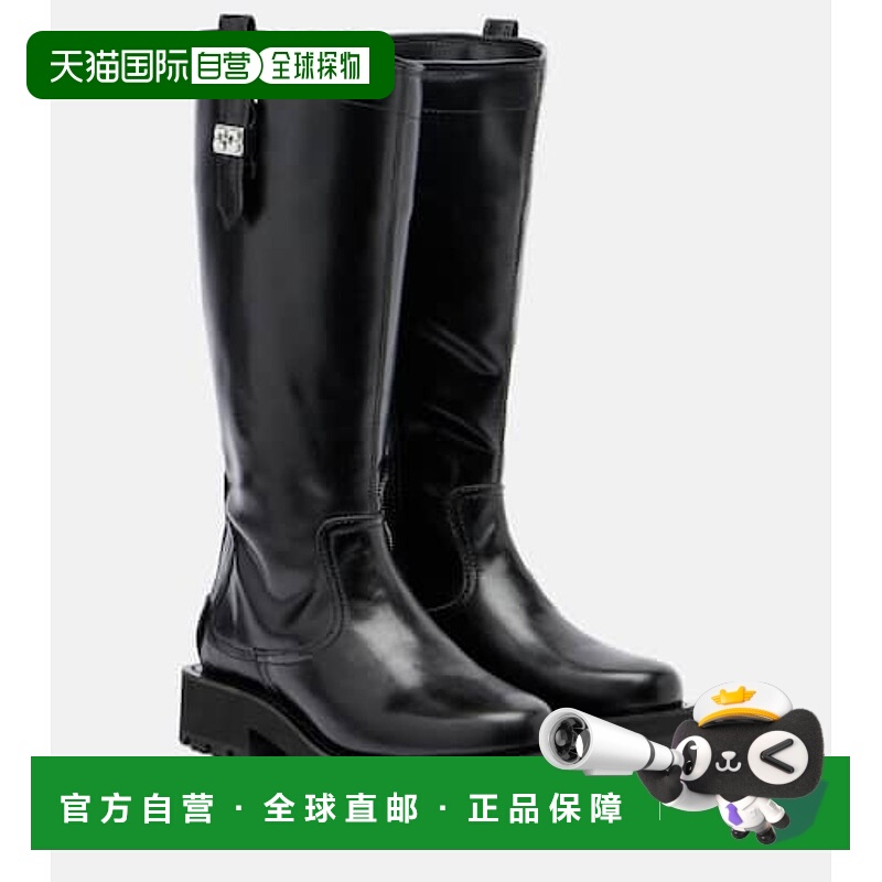 1h可退 潮奢 GANNI 甘尼 女士 铆钉及膝靴子 black黑色 舒适时尚