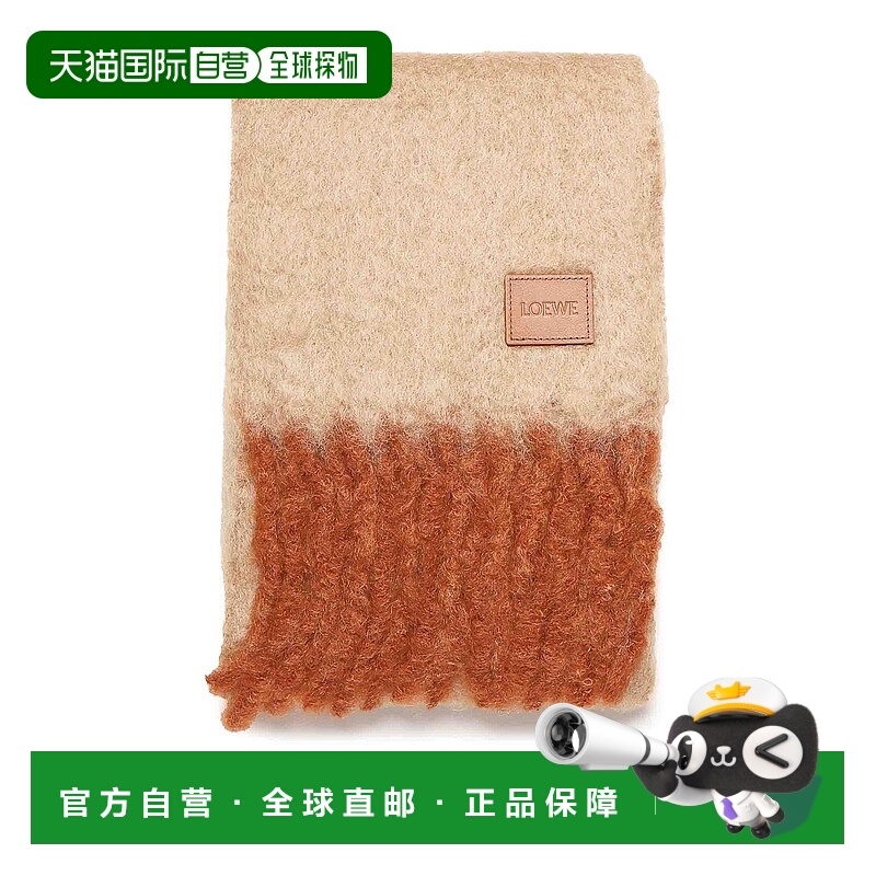 LOEWE 女士围巾 FSA6SS1X062215 SS2025 棕色 Mohair And Wool Sc