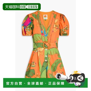 潮奢 束带印花棉质府绸连体衣 FARM 女士 321467FRESH RIO 1h可退