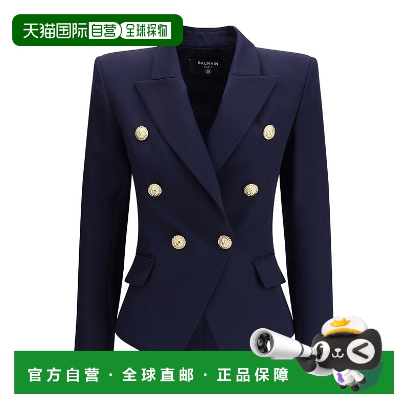 1h可退 BALMAIN 女士外套 FF1SI505WB086UC AW2025 蓝色 长袖西装