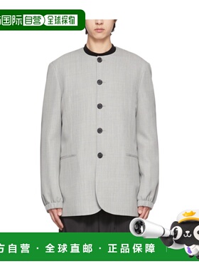 WE11DONE 男士夹克 WDJK122024MMG SS2022 灰色 圆领长袖羊毛西装