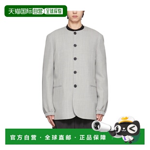 WDJK122024MMG SS2022 灰色 WE11DONE 羊毛西装 夹克 圆领长袖 男士