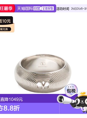 VALENTINO 男士戒指 YJ0AM7MET172 SS2025 银色 椭圆形属戒指