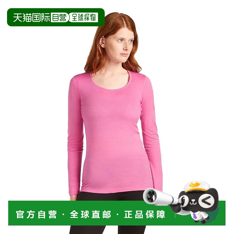 ICEBREAKER 美利奴羊毛 200 绿洲 圆领长袖保暖内层 女士上衣