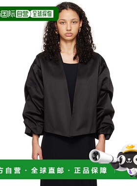 1h可退 潮奢 BITE 女士 黑色 Crinkled Sleeve 夹克 1174120999