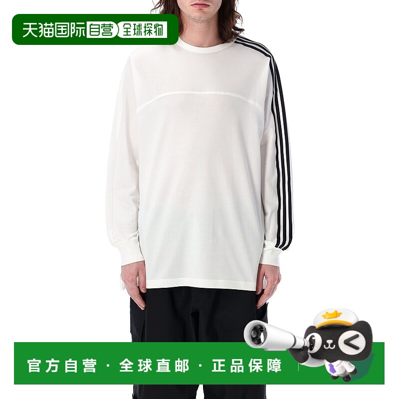 1h可退 Y-3 男士T恤 JM7847WHITE SS2025 白色 3 STRIPES L/S TEE