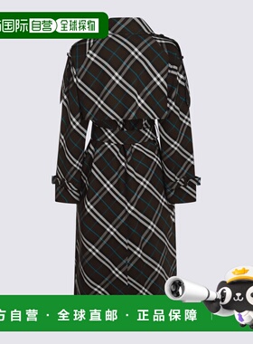 BURBERRY 女士外套 8095300C1213 AW2024 绿色 Checked belted tr