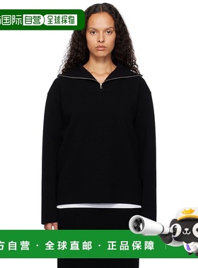 1h可退 潮奢 AURALEE 女士 黑色拉链高领毛衣 A24AP02HM针织