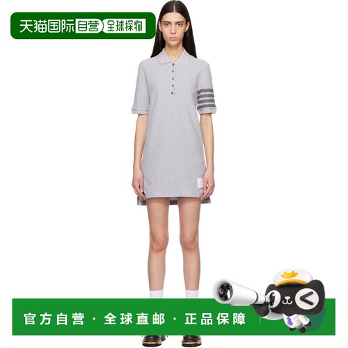 Thom Browne 汤姆 布朗 女士 灰色 Textured Pique Polo 连衣裙 F