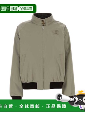 1h可退 潮奢 Miu Miu 缪缪 女士 DOVE 灰色棉混纺可反穿夹克 ML14