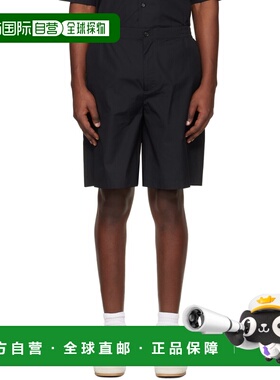 1h可退 潮奢 off-white 男士 黑色 Tape Logo Poplin Bowling 短