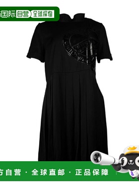 MOSCHINO 女士半身裙 VF8601S2885C74 AW2020 黑色 logo百褶连衣