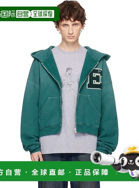 1h可退 潮奢 Erl 男士 绿色 Letterman 连帽衫 ERL11T026卫衣
