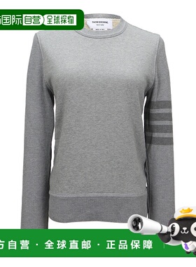 THOM BROWNE 女士灰色圆领针织卫衣 4条纹圆领针织卫衣