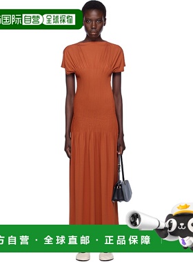 1h可退 潮奢 TOTÊME 女士 橙色 Knife-Pleated Jersey 连衣裙 253