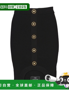 BALMAIN 女士半身裙 EF1LBA60KI100PA SS2025 黑色 短款视觉错觉