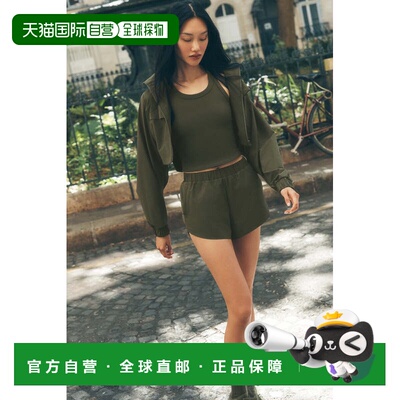 alo yoga PLAYMAKER DOLPHIN 纯色防撕裂口袋网球休闲短裤 女款w6