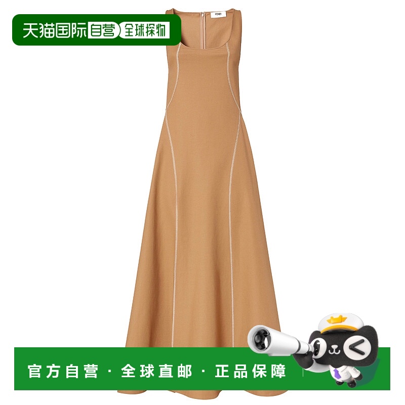 1h可退 FENDI 女士连衣裙 FDD365AUJRF1SB0 SS2025 驼色 ABITO