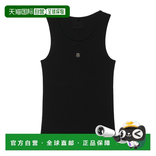 GIVENCHY 女士衬衫 BW70CH3YHY001 SS2025 黑色 TANK TOP WITH LO