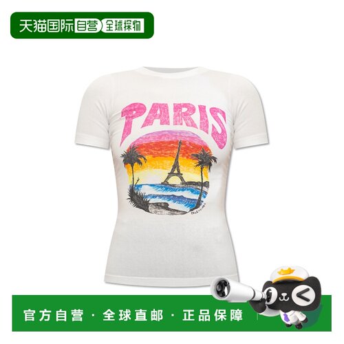 BALENCIAGA 女士T恤 768075TPVM29601 AW2024 白色上衣女装