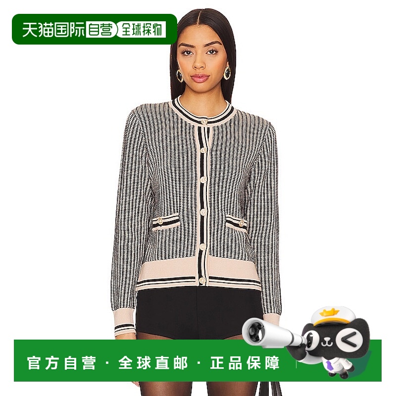 1h可退 潮奢 AUTUMN CASHMERE 女士 织纹撞色针织开衫 N13651