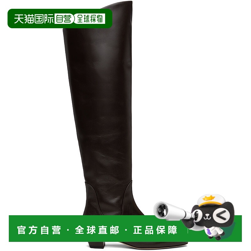 1h可退 潮奢 aeyde 女士 棕色 Yonda 高筒靴 A11KB0629002003225