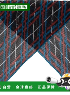 1h可退 潮奢 Burberry 巴宝莉 女士 黑色 & 蓝色 Belt Check Silk