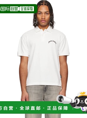 1h可退 潮奢 Palm Angels 棕榈天使 男士 白色 Curved Logo Polo