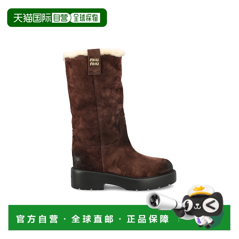 1h可退 潮奢 Miu Miu 缪缪 女士 棕色靴子 5U270E3AE4