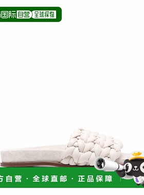 CHLOÉ 女士凉鞋 C22S557X6122 SS2022 白色 logo徽标编织皮质拖鞋