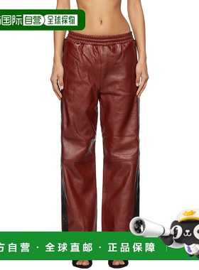 1h可退 潮奢 Doublet 女士 红色 Basketball 皮革长裤 24AW04PT27