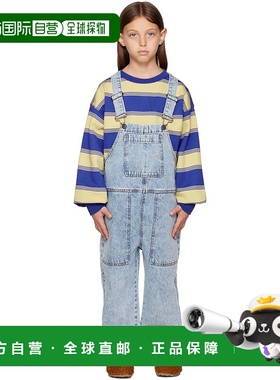 1h可退 潮奢 Main Story 男童 蓝色褪色儿童牛仔背带裤童装 MS111