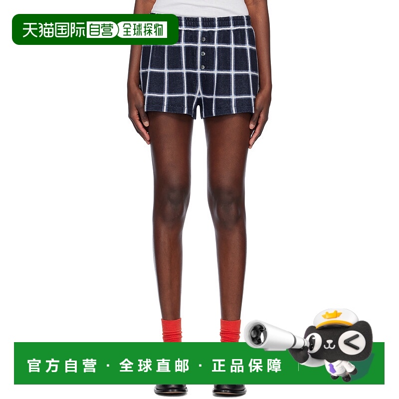 1h可退 潮奢 Guest in Residence 女士 海军蓝 Picnic Plaid 短裤
