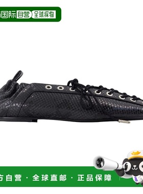 GANNI 女士芭蕾乐福鞋 S3156 AW2025 黑色 Ganni Eyelets Lace Up