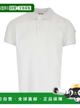 MONCLER 男士T恤 8A70510845561 SS2022 白色 徽标贴花POLO衫