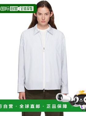 1h可退 潮奢 Moncler 盟可睐 女士 白色 & 蓝色条纹衬衫 K20932F0