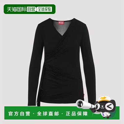 1h可退 潮奢 Diesel 迪赛 女士 黑色 T-Crissy-Plain T恤 A189200