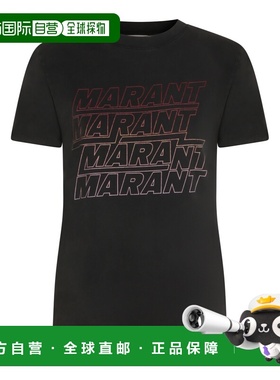 潮奢 ISABEL MARANT 女士 黑色棉质T恤 24PTS0147FAB1N09E01OK