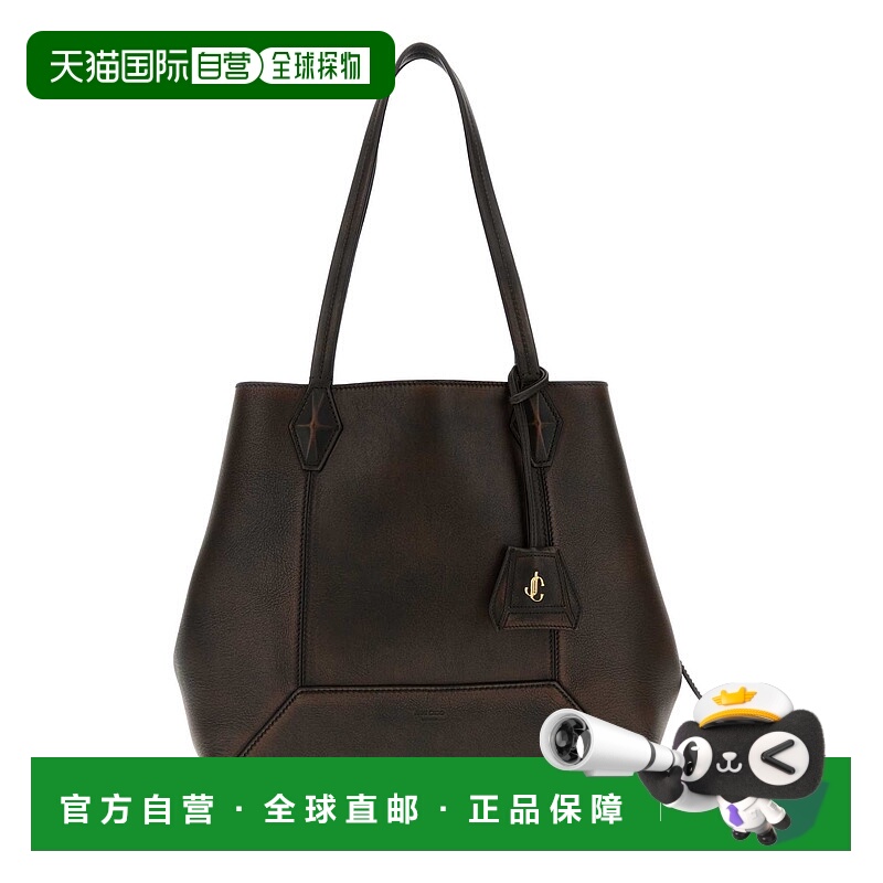 1h可退 潮奢 Jimmy Choo 周仰杰 女士 Diamond 深褐色皮革购物包